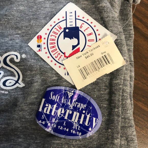 New York Yankees Future Pitcher Maternity T-Shirt Womens Size Large Gray NEW - Picture 4 of 7